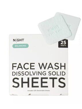 NIGHT Travel Face Wash Dissolving Sheets